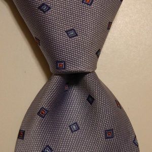 DORMEUIL Silk Necktie FRANCE Blue/Red EUC Rare